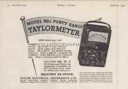 Taylormeter 90A Forty Range; Taylor Electrical (ID = 2910020) Equipment