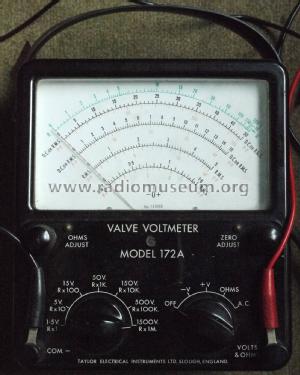 Valve Voltmeter Model 172A; Taylor Electrical (ID = 2118633) Equipment