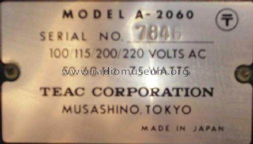 A-2060; TEAC; Tokyo (ID = 1081638) Ton-Bild