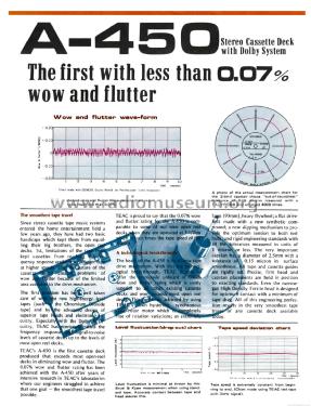 A-450; TEAC; Tokyo (ID = 2500711) Ton-Bild