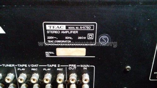 DC Integrated Stereo Amplifier A-X750; TEAC; Tokyo (ID = 2520441) Ampl/Mixer