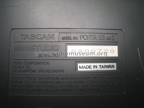 Tascam Ministudio Porta 03 MkII; TEAC; Tokyo (ID = 2006196) Sonido-V