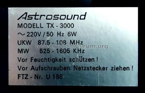 Astrosound Alarm Clock Radio TX-3000; TEC Dieter Beer; (ID = 3012550) Radio