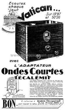 Adaptateur Ondes Courtes ; Técalémit Radio; (ID = 2138735) Converter