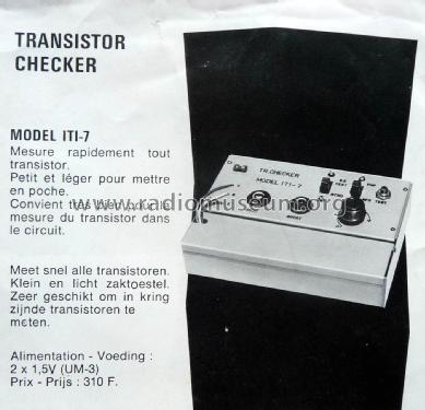 Transistor Checker ITI-7; Tech Instruments Co. (ID = 2998452) Equipment