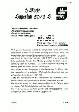 6-Kreis-Supersatz 50/3 S; Techn. Büro f. HF- (ID = 3090858) mod-past25