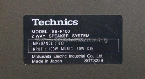 2Way Speaker System SB-R100; Technics brand (ID = 2422224) Speaker-P