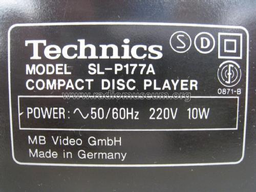 Compact Disc Player SL-P177A; Technics brand (ID = 2082940) R-Player