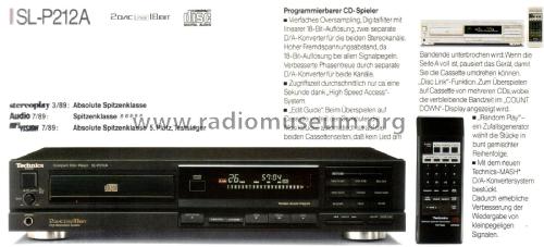 Compact Disc Player SL-P212A; Technics brand (ID = 2468958) R-Player