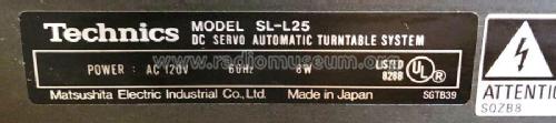 DC Servo Automatic Turntable System SL-L25; Technics brand (ID = 2594146) R-Player