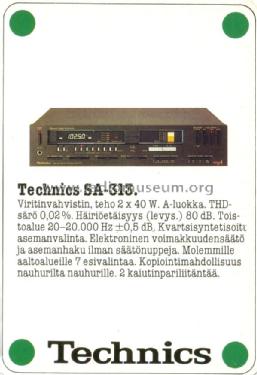 FM/AM Stereo Receiver SA-313; Technics brand (ID = 1406735) Radio