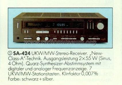 FM/AM Stereo Receiver SA-424; Technics brand (ID = 661117) Radio