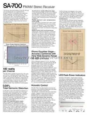 FM/AM Stereo Receiver SA-700; Technics brand (ID = 1941259) Radio