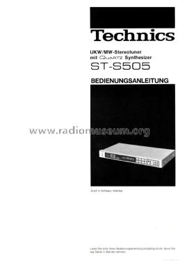 FM/AM Stereo Tuner ST-S505; Technics brand (ID = 1988150) Radio