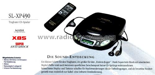 Portable CD Player SL-XP 490; Technics brand (ID = 2693639) Reg-Riprod