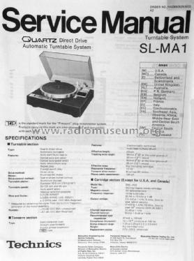 Quartz Direct Drive Automatic Turntable SL-MA1; Technics brand (ID = 1603395) R-Player