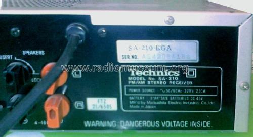 Quartz Synthesizer Digital FM/AM SA-210; Technics brand (ID = 1181641) Radio