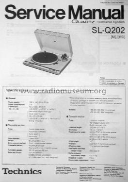 Quartz Turntable System SL-Q202; Technics brand (ID = 1629686) R-Player