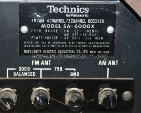 FM/AM 4Channel/2Channel Receiver SA-6000X; Technics brand (ID = 2076489) Radio