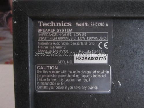 SB-DV280A; Technics brand (ID = 1544082) Altavoz-Au