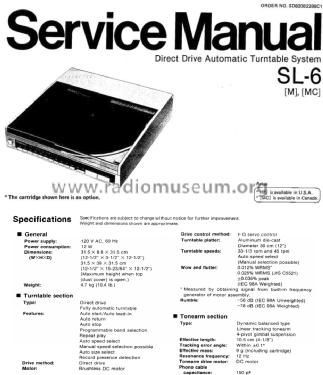 SL-6; Technics brand (ID = 1673119) R-Player