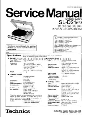 SL-D21; Technics brand (ID = 1651761) R-Player