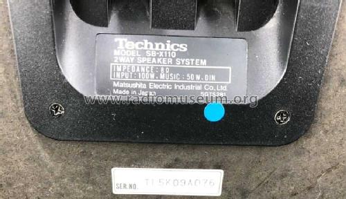 Speaker System SB-X110; Technics brand (ID = 2423658) Speaker-P