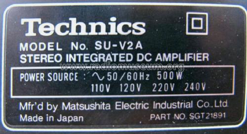 Stereo Integrated DC Amplifier SU-V2A; Technics brand (ID = 1241320) Ampl/Mixer