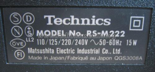 Stereo Cassette Deck RS-M222; Technics brand (ID = 2715066) Enrég.-R