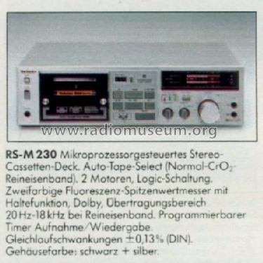 Stereo Cassette Deck RS-M230; Technics brand (ID = 659849) Enrég.-R