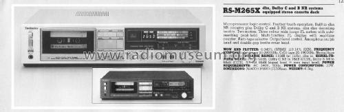 Stereo Cassette Deck RS-M265X; Technics brand (ID = 3011460) R-Player