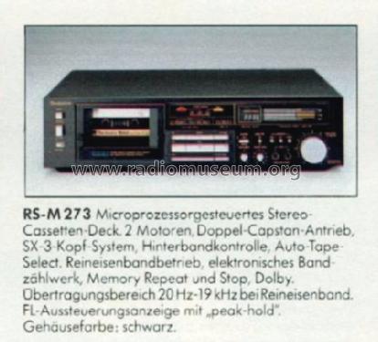 3 Head Stereo Cassette Deck RS-M273; Technics brand (ID = 659851) R-Player