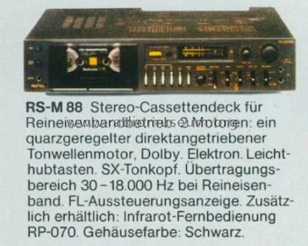 Stereo Cassette Deck RS-M88; Technics brand (ID = 660381) R-Player