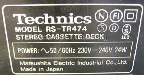 Stereo Cassette Deck RS-TR474; Technics brand (ID = 1312555) Sonido-V