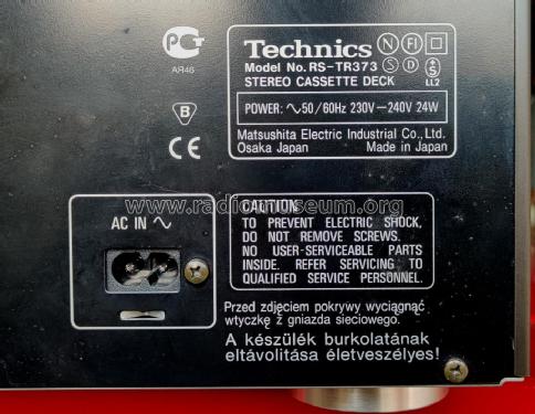 Stereo Cassette Deck RS-TR 373; Technics brand (ID = 2622523) Reg-Riprod