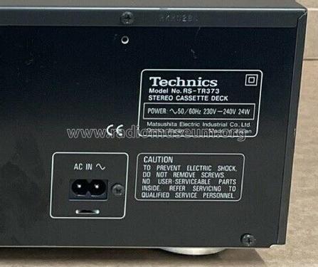 Stereo Cassette Deck RS-TR 373; Technics brand (ID = 2815640) Enrég.-R