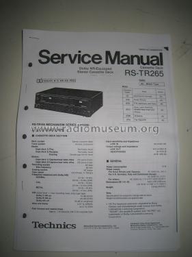 Stereo Double Cassette Deck RS-TR265; Technics brand (ID = 2073222) Sonido-V