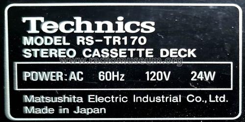 Stereo Double Cassette Deck RS-TR170; Technics brand (ID = 2691158) R-Player