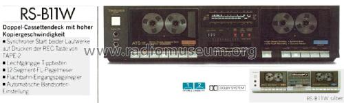 Stereo Double Cassette Deck RS-B11W; Technics brand (ID = 2310496) R-Player
