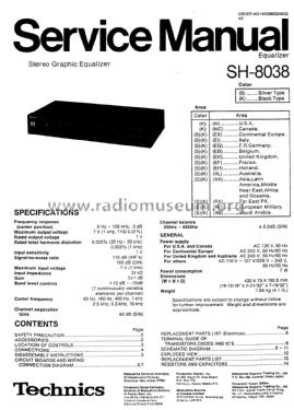 Stereo Graphic Equalizer SH-8038; Technics brand (ID = 1900678) Ampl/Mixer