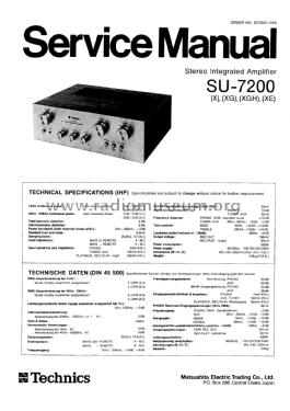 Stereo Integrated Amplifier SU-7200; Technics brand (ID = 1931043) Ampl/Mixer