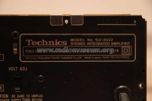 Stereo Integrated Amplifier SU-8022; Technics brand (ID = 1573625) Ampl/Mixer