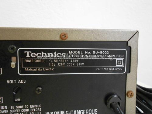 Stereo Integrated Amplifier SU-8022; Technics brand (ID = 2266812) Ampl/Mixer