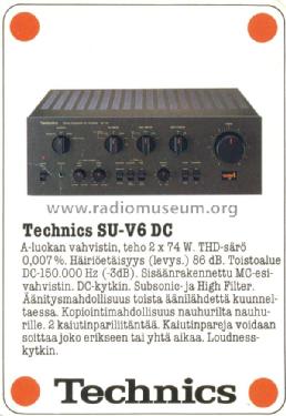 Stereo Integrated DC Amplifier SU-V6; Technics brand (ID = 1404926) Ampl/Mixer