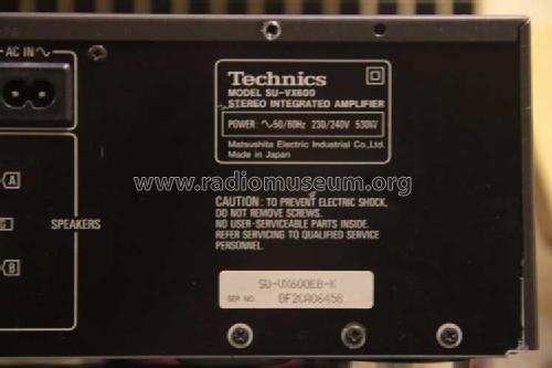 Stereo Integrated Amplifier SU-VX600; Technics brand (ID = 1563162) Ampl/Mixer