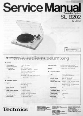 Turntable System SL-B202; Technics brand (ID = 1629694) Reg-Riprod