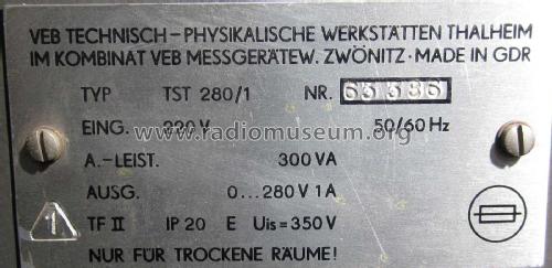 Stelltrafo TST280/1; Technisch- (ID = 1911596) Equipment