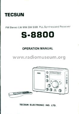 FM Stereo /LW/MW/SW-SSB PLL Synthesized Receiver S-8800; Tecsun 德生通用电器... (ID = 2425955) Radio