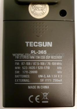 FM Stereo MW SW SSB DSP Receiver PL-365; Tecsun 德生通用电器... (ID = 3025210) Amateur-R