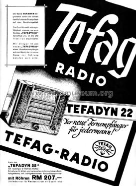 Tefadyn 22W; Tefag; Telephon (ID = 3106605) Radio